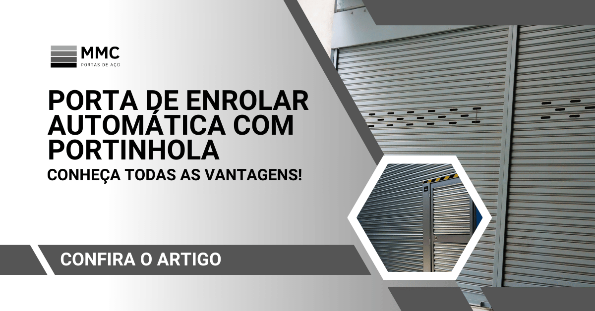 porta de enrolar automática com portinhola